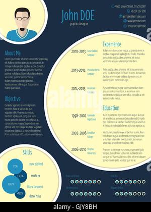 Cool new modern cv resume curriculum vitae template Stock Vector