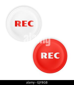 rec button Stock Vector
