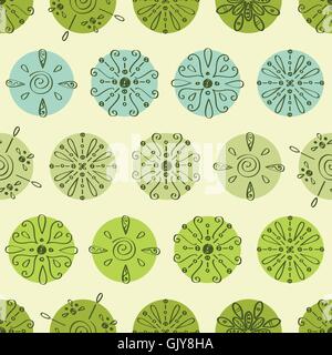 Vector abstract green polka dot stripes seamless pattern backgro Stock Vector