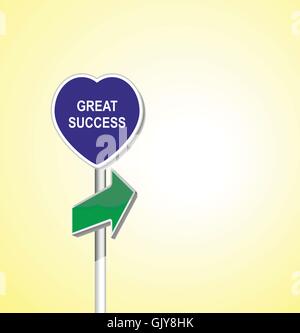 GREAT SUCCESS - heart signpost of directional arrow Stock Vector