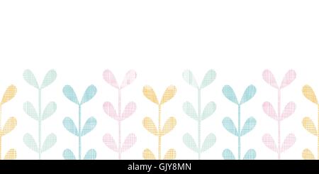 Abstract textile colorful vines leaves horizontal seamless pattern background Stock Vector