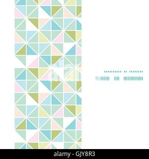 Vector colorful pastel triangle texture vertical frame seamless pattern background Stock Vector