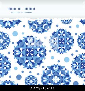 Blue abstract circles square seamless pattern background Stock Vector