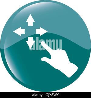 Fullscreen sign icon and people hand. Arrows symbol. Icon for App Stock Vector