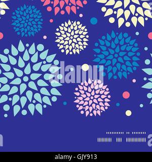 Vector colorful bursts horizontal frame seamless pattern background Stock Vector