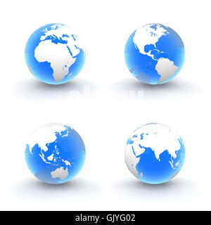 blue translucent globe Stock Photo