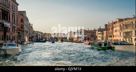 Boats on the Grand Canal, Venice. Stock Photo