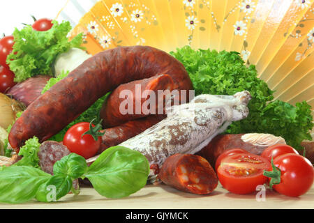 spanish salami Stock Photo