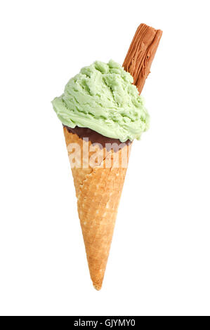 isolated cream cone Stock Photo