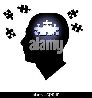 puzzle mark query Stock Photo