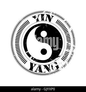 yin and yang stamp Stock Photo