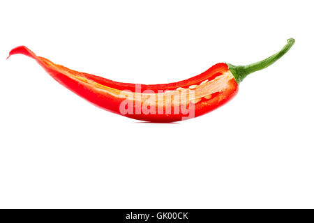 red peppers pepperoni half Stock Photo