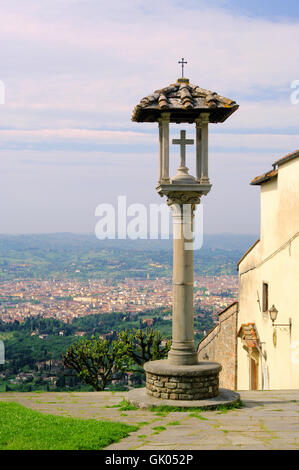 fiesole overlooking florence - fiesole view to florenz 01 Stock Photo