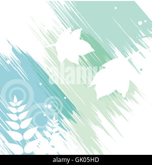 blue leaves pattern Stock Photo