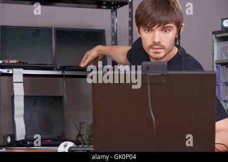 programmer expert technician Stock Photo