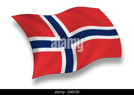 norway flag national Stock Photo