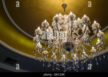 luxury chandelier on the ceiling Stock Photo