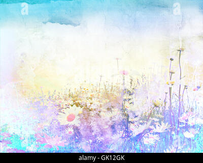 antique abstract daisy Stock Photo