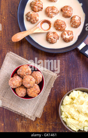 Homemade Swedish Meatballs Stock Photo
