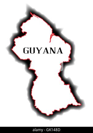 Guyana map. Blank vector map of the Country. Borders of Guyana for your ...