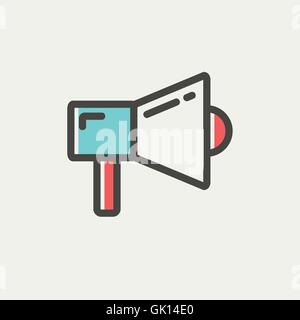 Megaphone thin line icon Stock Vector