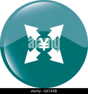 Yen JPY sign icon. web app button. web icon Stock Vector