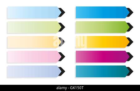 collection of buttons with black arrow Stock Vector