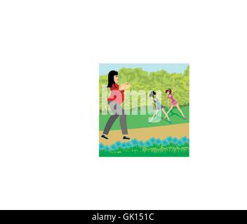 exercises in the park Stock Vector