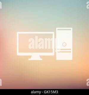Personal computer in flat style icon Stock Vector