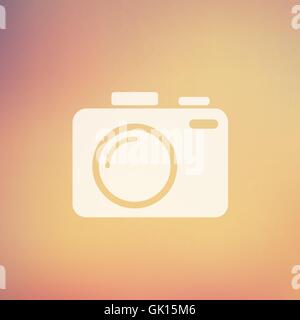 SLR Camera in flat style icon Stock Vector