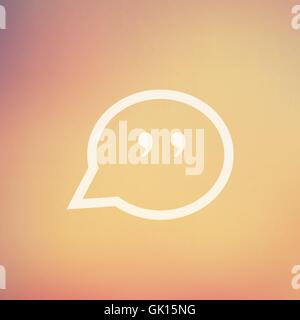 Quotation Mark Speech Bubble in flat style icon Stock Vector