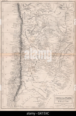 SOUTH AMERICA. Chile la Plata Argentine. Bolivian litoral. BRITANNICA, 1860 map