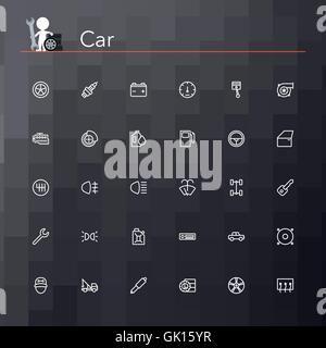 Car Line Icons Stock Vector