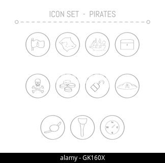 pirate icons Stock Vector