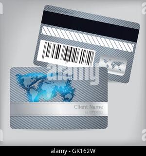 Loyalty card with scribbled map and striped background Stock Vector
