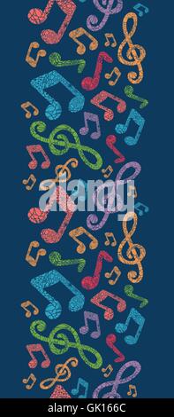 Colorful musical notes vertical seamless pattern background Stock Vector