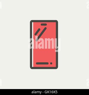 Mobile phone thin line icon Stock Vector