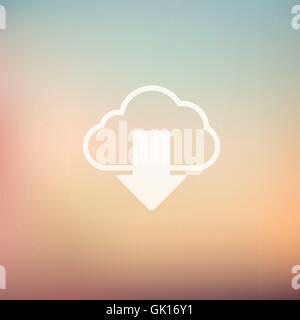 Cloud download in flat style icon Stock Vector