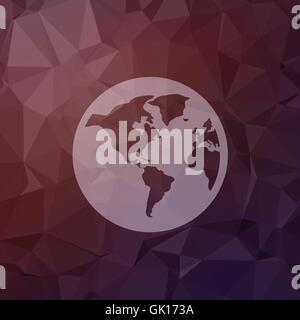 Globe in flat style icon Stock Vector