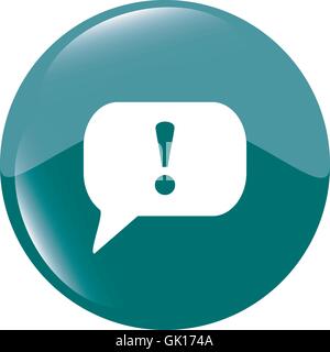 Attention sign icon. Exclamation mark. Hazard warning symbol. Modern UI website button Stock Vector