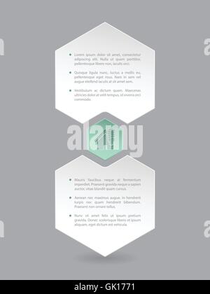 Hexagon infographic with eco house icon Stock Vector