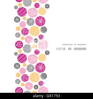 Vector abstract textured bubbles vertical frame seamless pattern background Stock Vector