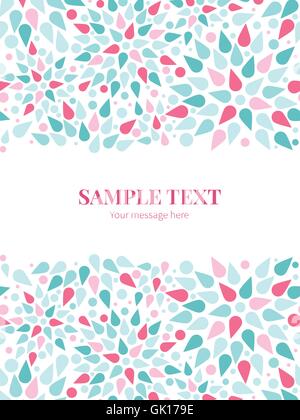 Vector abstract colorful drops vertical double borders frame invitation template Stock Vector
