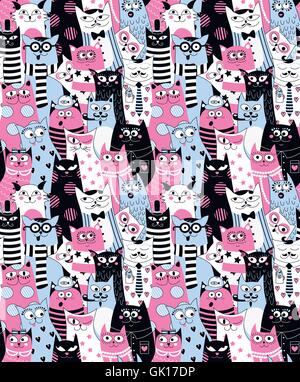 Cats seamless background Stock Vector