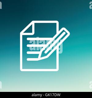 Taking Notes thin line icon Stock Vector