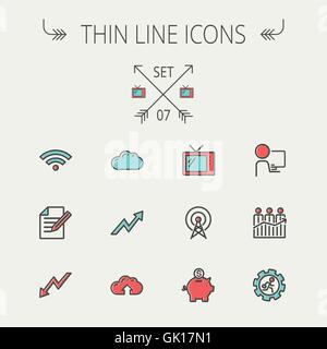 Business thin line icon Stock Vector
