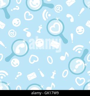 Internet search symbols seamless pattern background Stock Vector