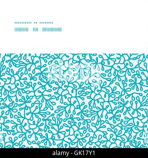 Vector Abstract Underwater Plants Horizontal Frame Seamless Patt Stock Vector
