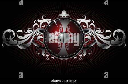 ornamental shield Stock Vector