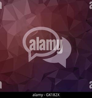 Two overlapping bubbles in flat style icon Stock Vector